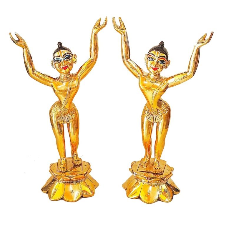 Gaur Nitai brass deities from Mayapur