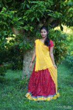Red Gopi Dress Comes with Dupatta and customized Blouse/ Fabric itself.