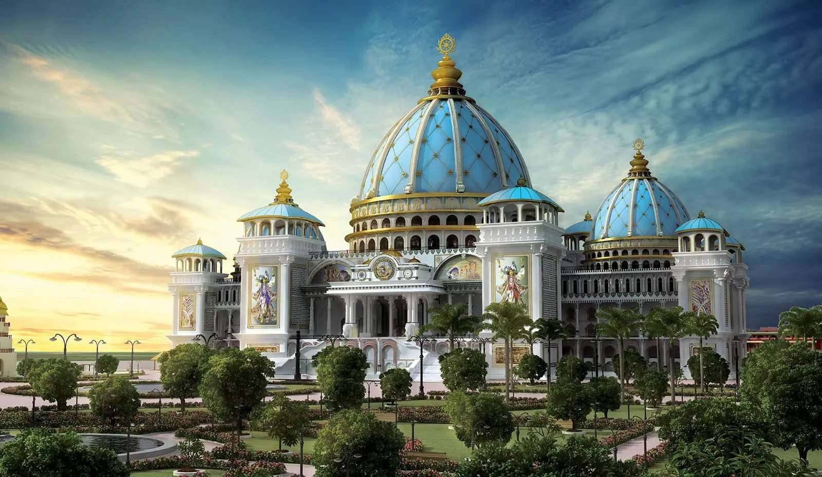 Artist impression of the Temple of the Vedic Planetarium in Mayapur